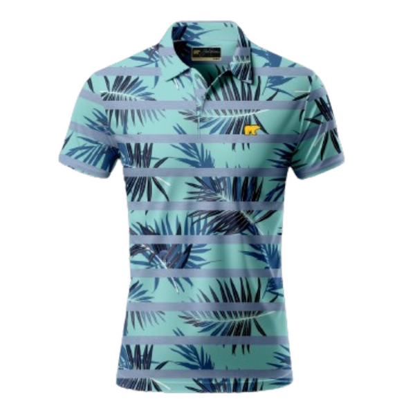 Kids Golf Polo Tropical Blue