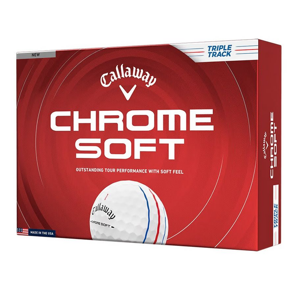 Chrome Soft Triple Track Golf Balls - White