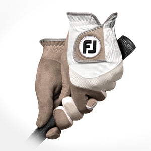 FootJoy Men's RainGrip Golf Glove, White/Grey