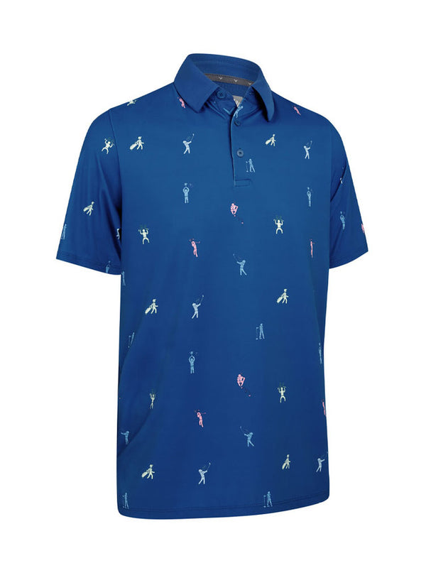 Callaway Time Lapse Print Golf Polo Shirt - Galaxy Blue