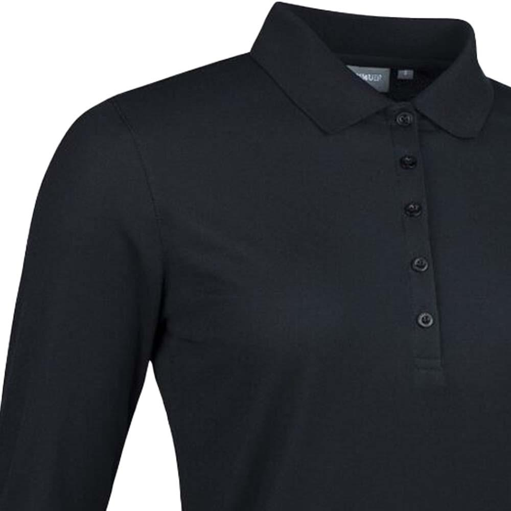 Misha Ladies Long Sleeve Golf Polo Shirt - Black