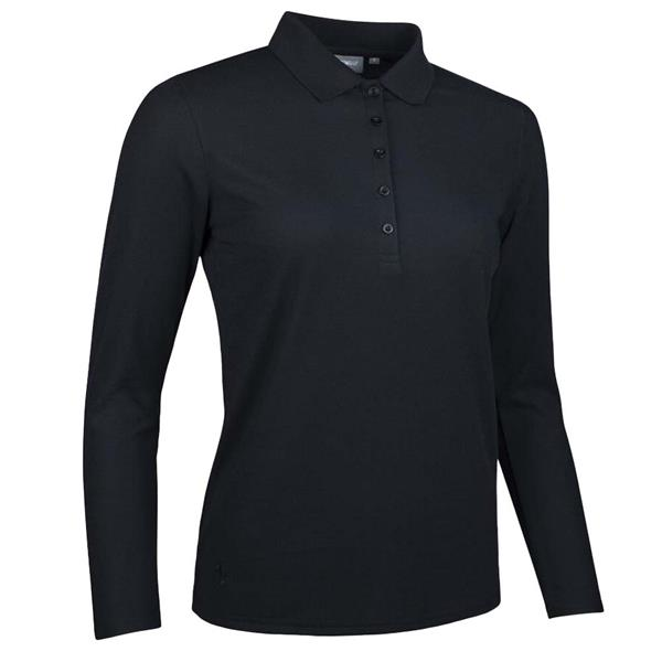 Misha Ladies Long Sleeve Golf Polo Shirt - Black