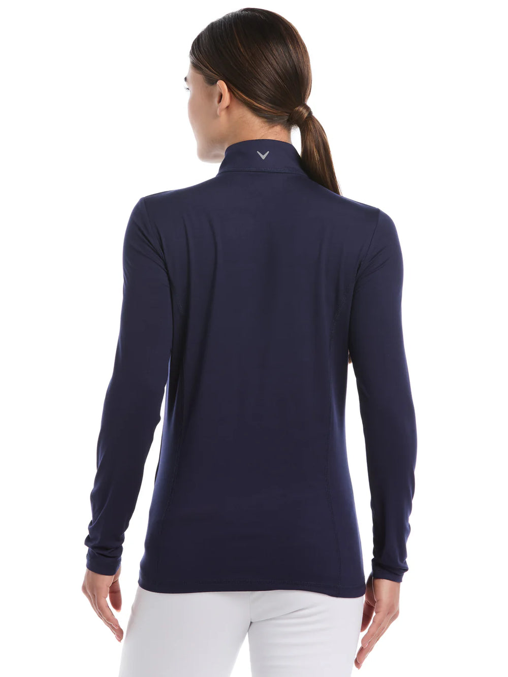 Women's Quarter Zip Brushed Heather Pullover - Navy