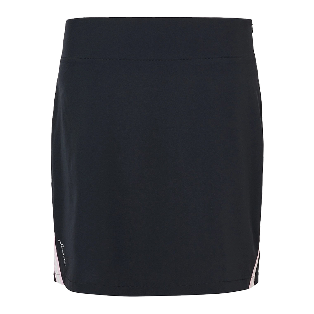 Lds Brook stripe skirt - Black/Begonia