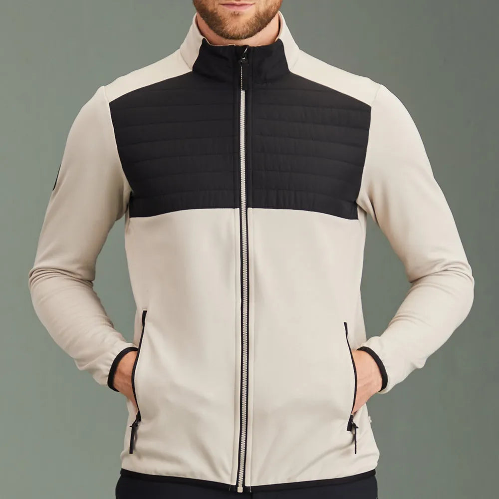 Firth Men's Hybrid Fleece Jacket - Mushroom/Black