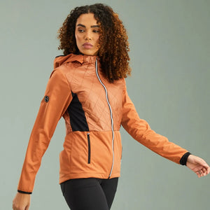 Gem Ladies Hybrid Hooded Jacket - Auburn/Black